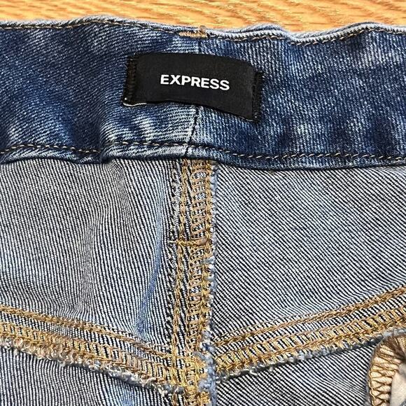 Express high rise flexx hyper stretch skinny jeans size medium light wash - Picture 6 of 11